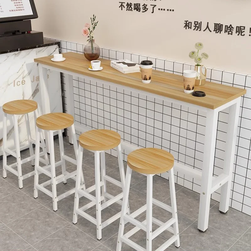 Juegos De mesa De comedor De Bar para niños, taburetes blancos, Mostrador De Bar largo, mesa De almacenamiento para fiestas, Muebles De Cocina para