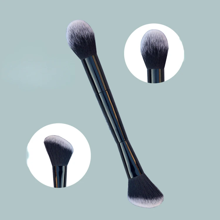 Pinceaux de maquillage à double extrémité, brosse de réparation du visage, brosse de contour pour crème liquide, poudre, outils cosmétiques de beauté du visage