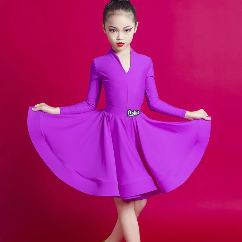 

New girls' Latin dance professional competition performance costume regulations: Large skirt set performance costume