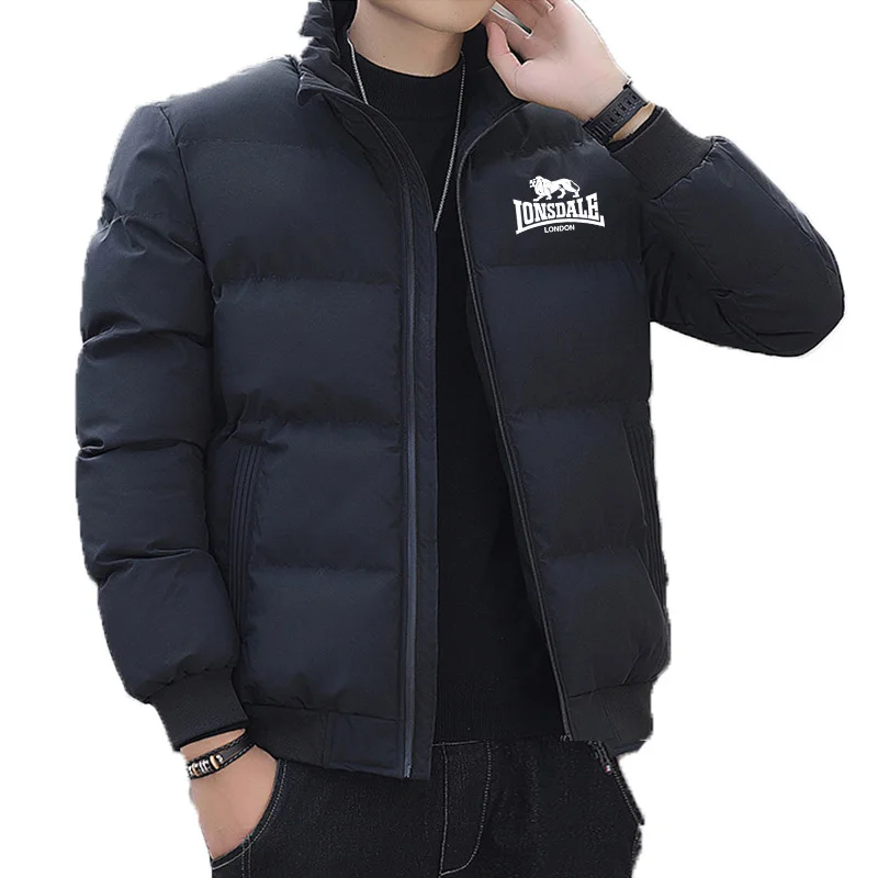 

2024 Hot selling winter brand sports leisure fashion warm and windproof zipper stand collar thickened jacket men's jacket