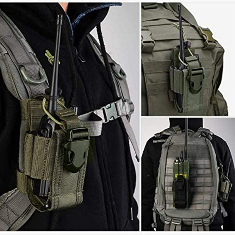 Tactical MOLLE Radio Pouch for Vest Universal Walkie Talkie Holster Radio Holder for Duty Belt Radio Holder Adjustable Storage