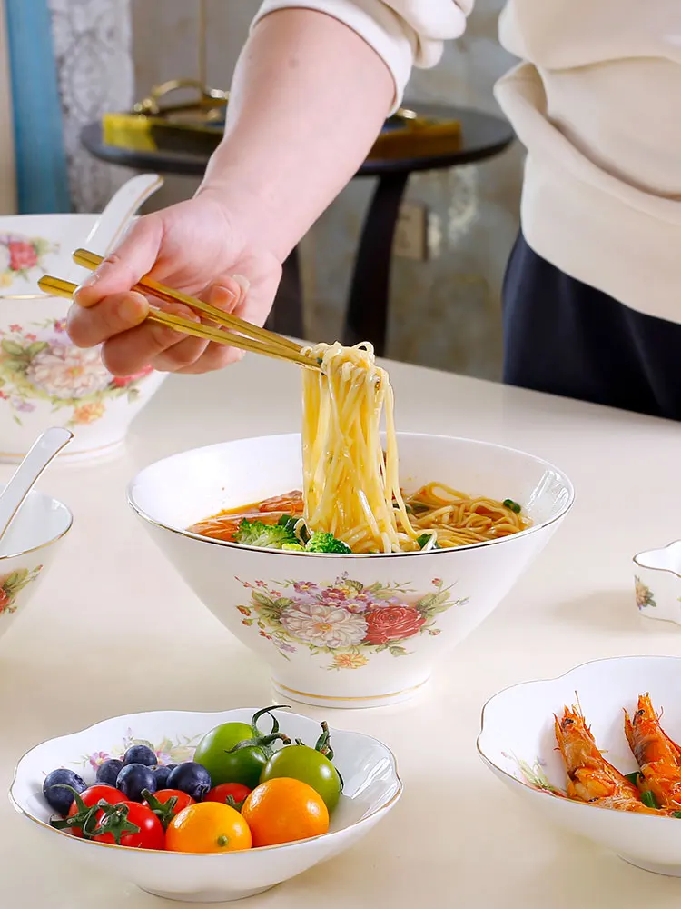 european-style-gold-rimmed-bone-china-6-inch-anti-scald-high-footed-bowl-ceramic-soup-bowl-creative-australian-style-diningware
