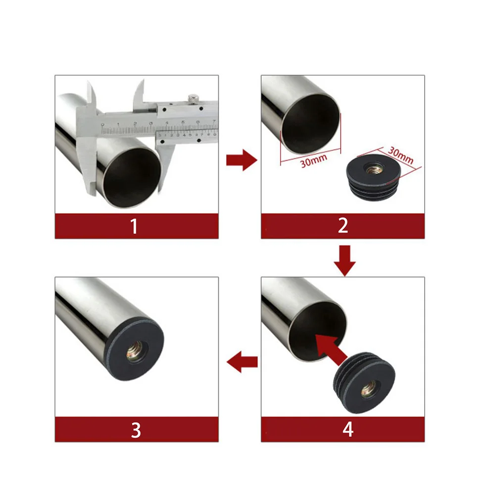 4/2pcs With Nut Blacks Blanking M6/M8 Spin-in Type Balance Adjustable Wheel Accessorie Round Black Furniture Leg Pipe Hole Plugs