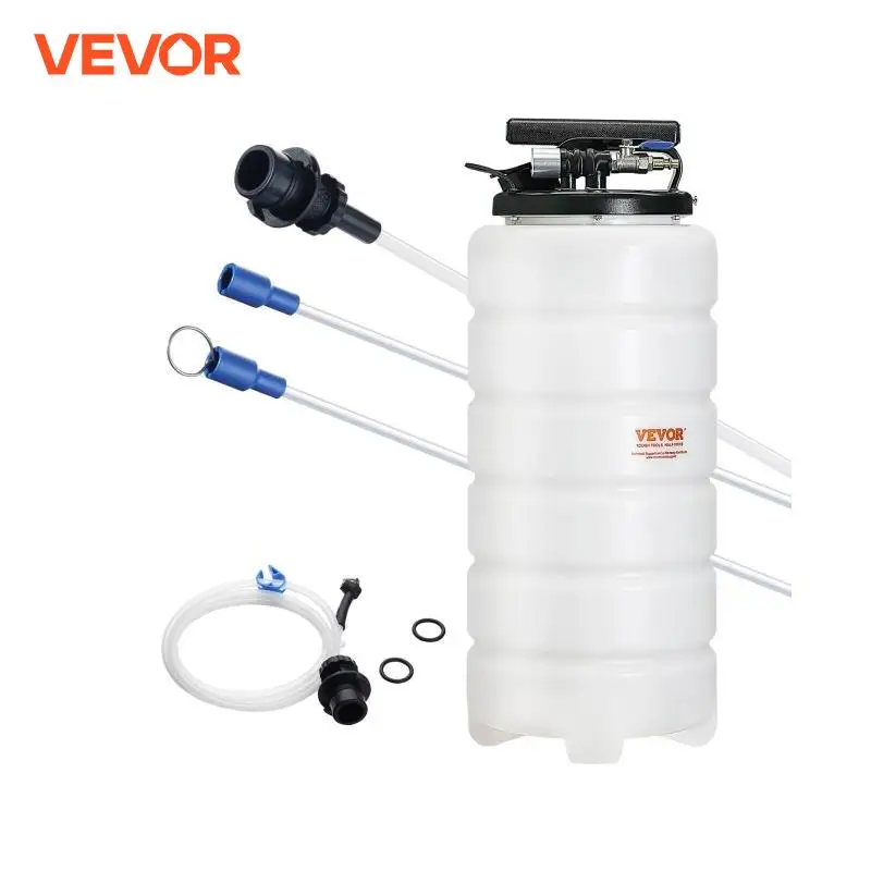 VEVOR 6.5L/15L Pneumatic/Manual Fluid Extractor with Suction Hose Oil Changer Pump for Automotive Fluids Vacuum Evacuation