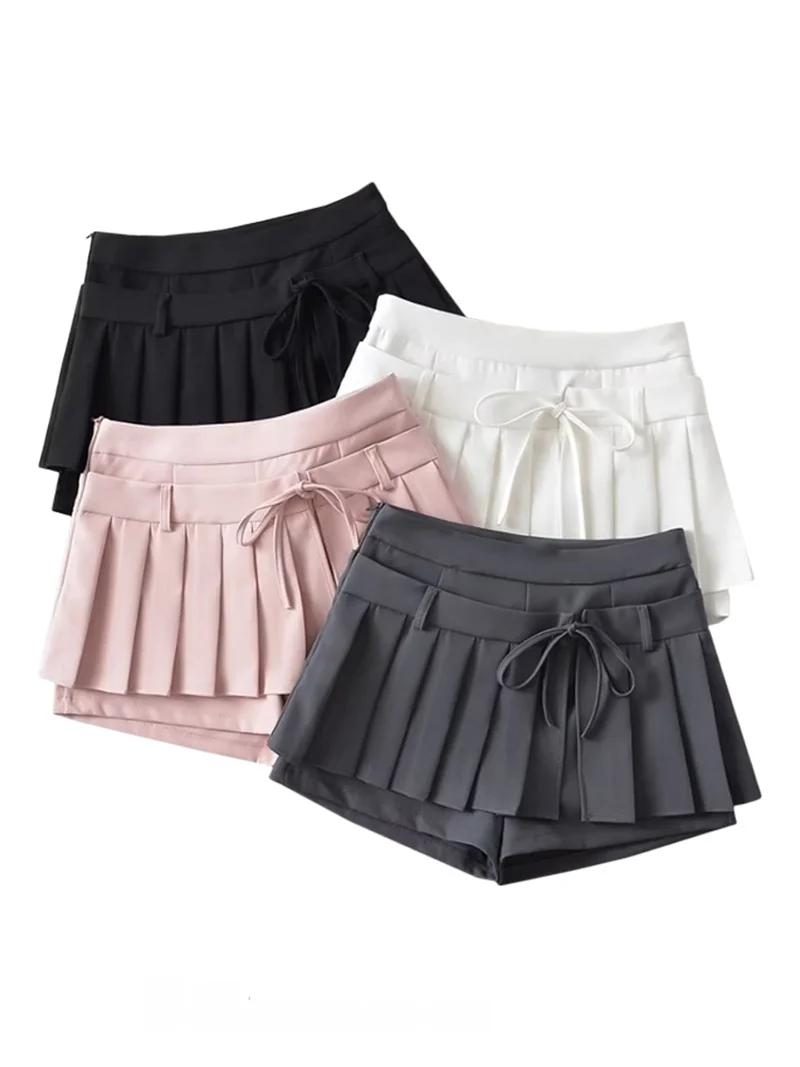 กระโปรงทรงเอผ้าคอตตอนผสมแต่งผ้าต่อกัน พร้อมเข็มขัด ป้องกันแสง ผ้าวินเทจแท้ เอวสูง จีบ สำหรับสาวๆ