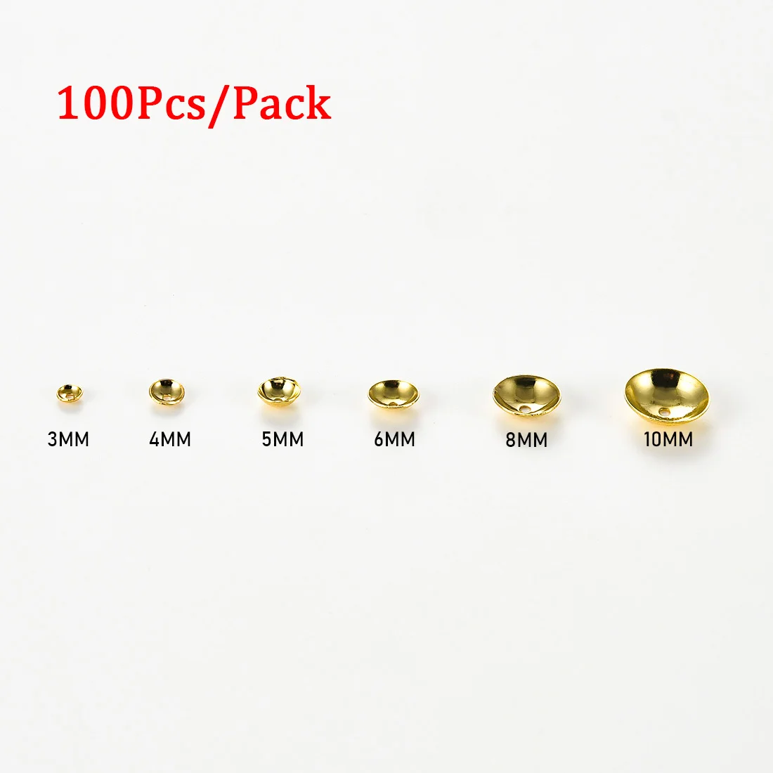 100Pcs Stainless Steel Round Bead Caps Spacer Beads 3/4/5/6/8/10MM End Caps for Bracelet Necklace Earrings Jewelry Making Supply