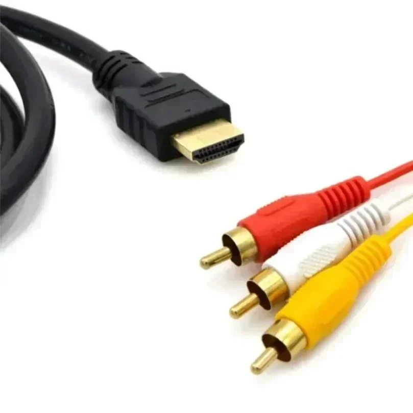 HDMI-kompatibles 3RCA-Kabel 1,5 m mit HDMI-kompatiblem 1.4-zu-AV-Kabel HD-Audio-Video-Kabel für Set-Top-Box – Detail 9