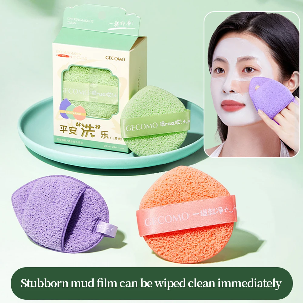 GECOMO Cleansing Face Puff Soft Skin-friendly Fast Foaming Deep Clean Hygienic Facial Face washing Sponges Facial Skin Care Tool