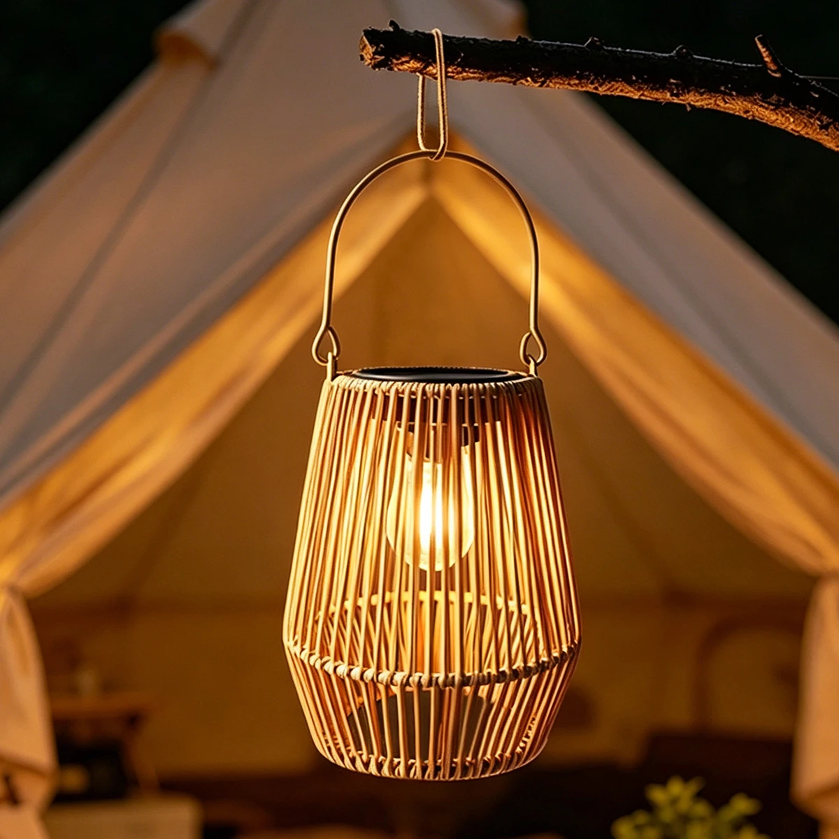 Upgraded Solar Hanging Lanterns Outdoor Waterproof Hanging Chain Vintage Table Lamp Flicker-Free Warm Light for Gazebo Patio