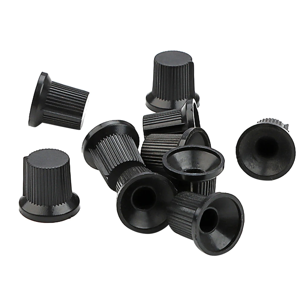 

10 Pcs Potentiometer Black Plastic Knob Knobs Volume Electric Guitar Tone Control