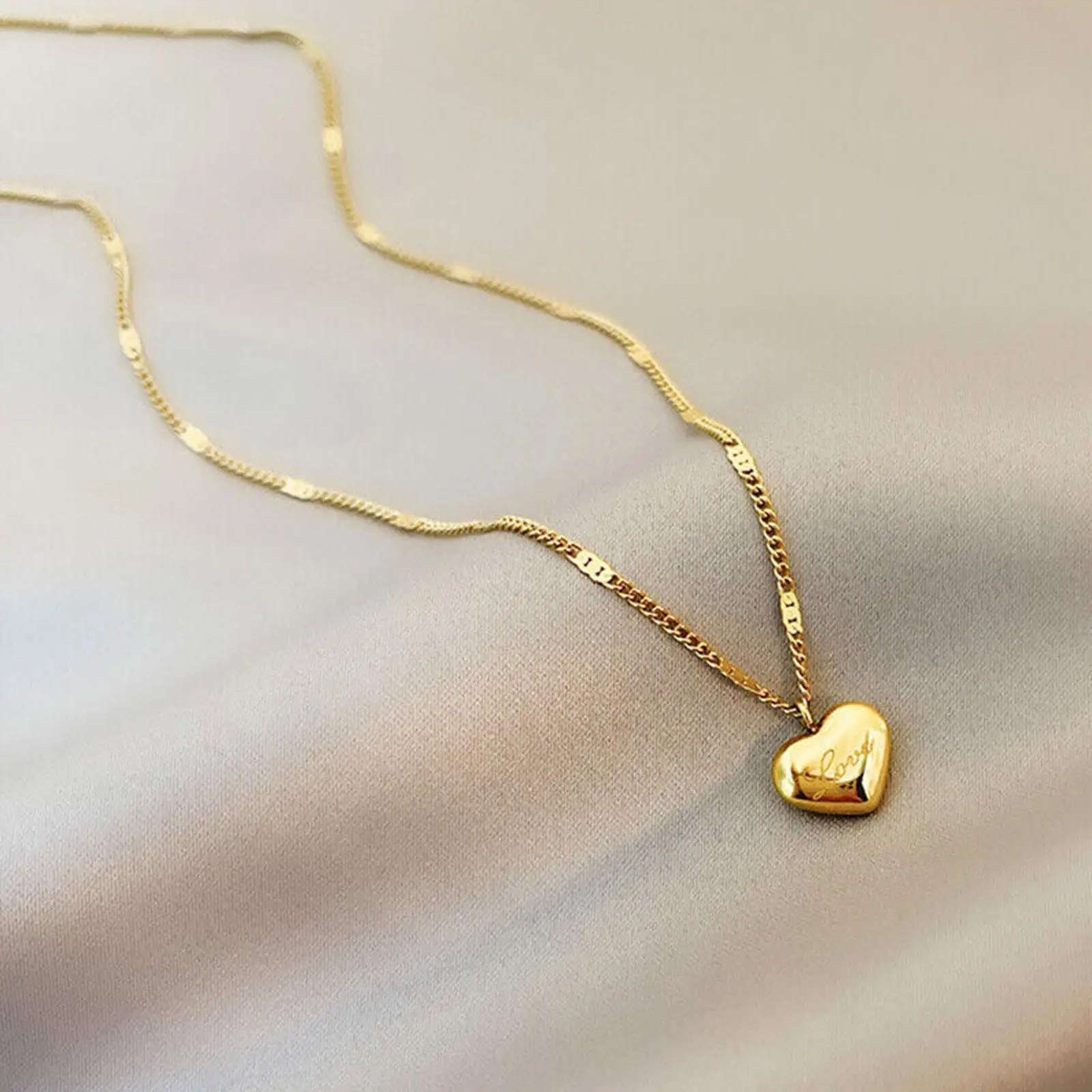 Peach Heart Love Pendant Necklace For Women 2023 Korean Fashion Vintage Party Jewelry Birthday Gift Kpop One Piece Chain Choker