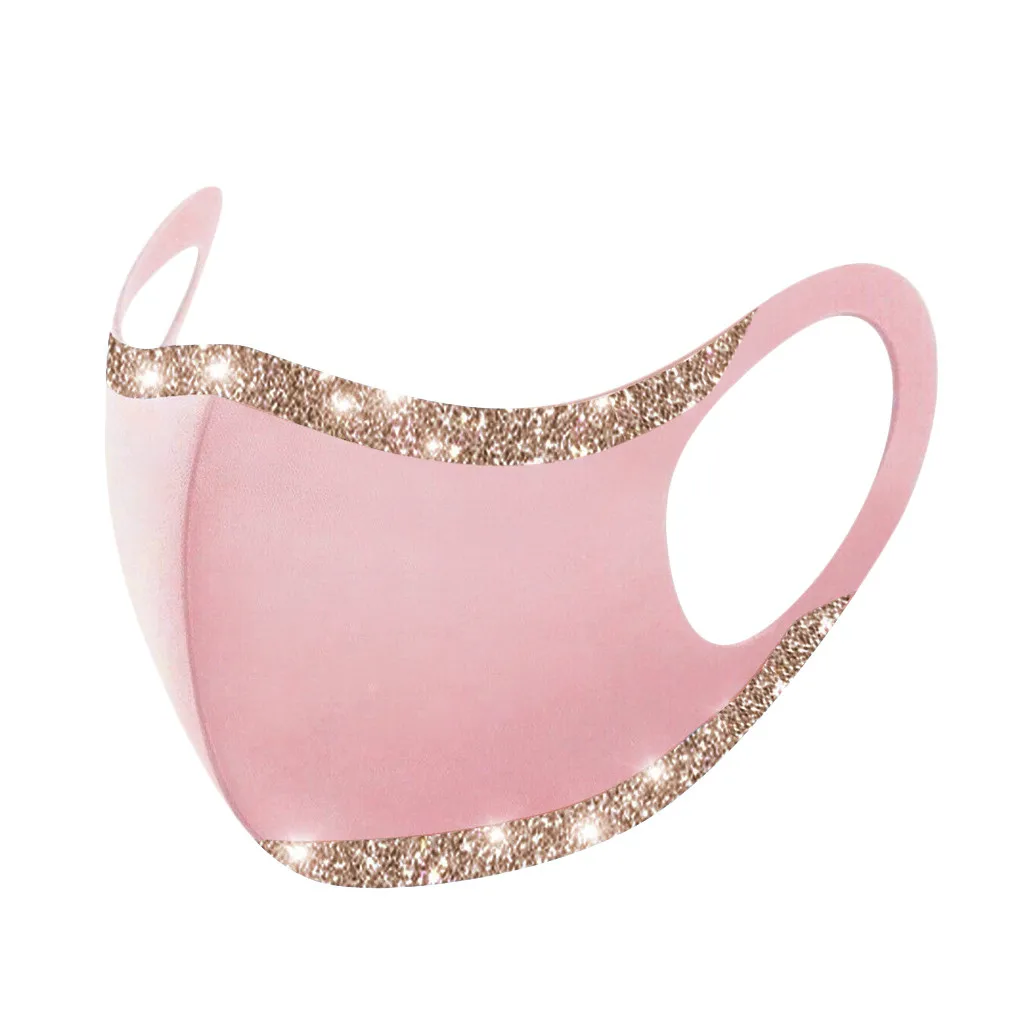 تصميم عصري مع قناع ترتر للنساء، قابل لإعادة الاستخدام، قابل للتنفس، سهل الارتداء، غطاء وجه لامع، لوازم أنيقة للحدث في الهواء الطلق #2