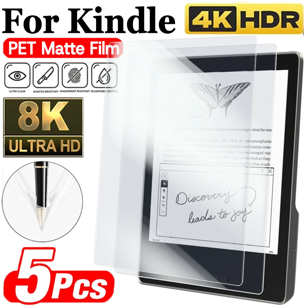 Filme de hidrogel fosco pet 5-1pcs, para kindle scribe 2025 11in 10.2in protetor de tela para kindle 2024 edição juvenil/paperwhite 2024