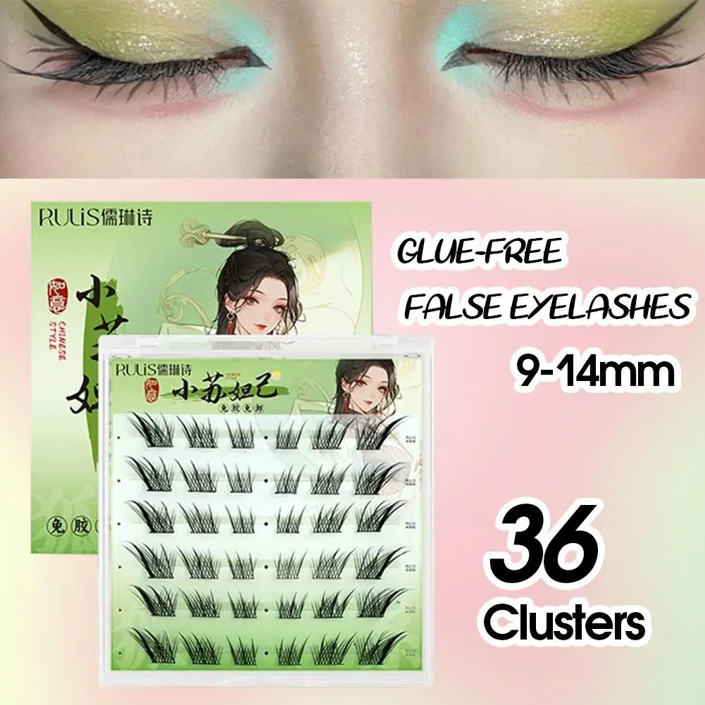 Glue-free False Eyelashes Oblique Flying Fox Style Curling Natural Lazy Comfortable Upper Eyelashes Cosplay Makeup for Women