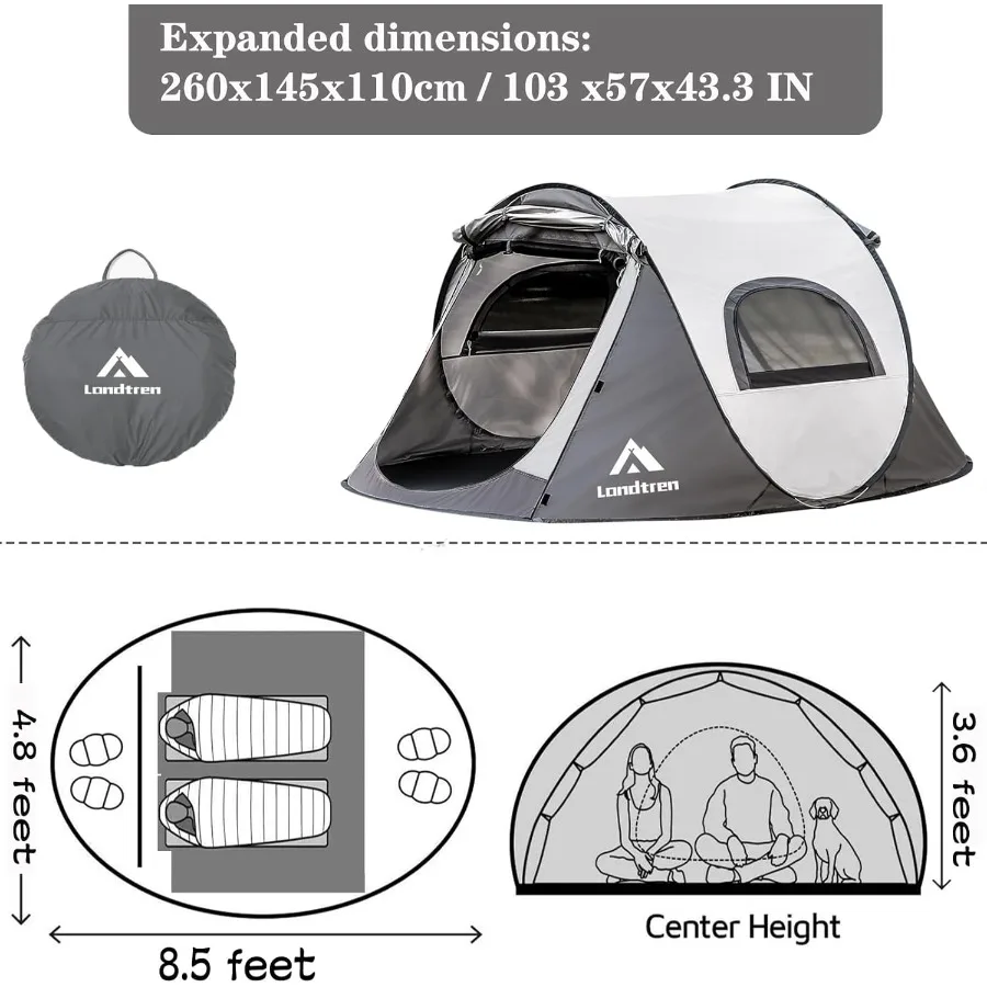 Barracas pop-up para acampar, 1 pessoa, 2 pessoas, à prova d'água, militar, barraca pop-up, acampamento, fácil de cima, barraca instantânea