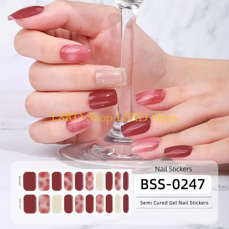 L8RD eleganti adesivi per unghie in gel UV involucri completi facili e resistenti da applicare perfetti per appuntamenti serali