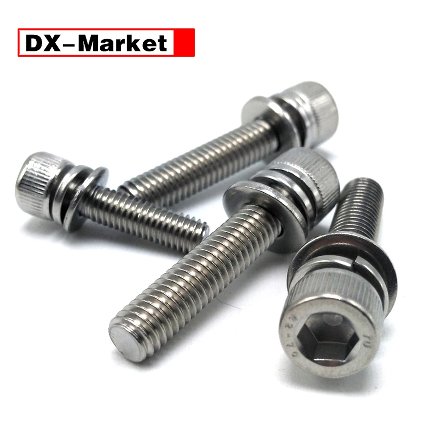 

M8 Hexagon Socket Cap Screw With Double Washer 304 Stainless Steel Fasteners ,A020