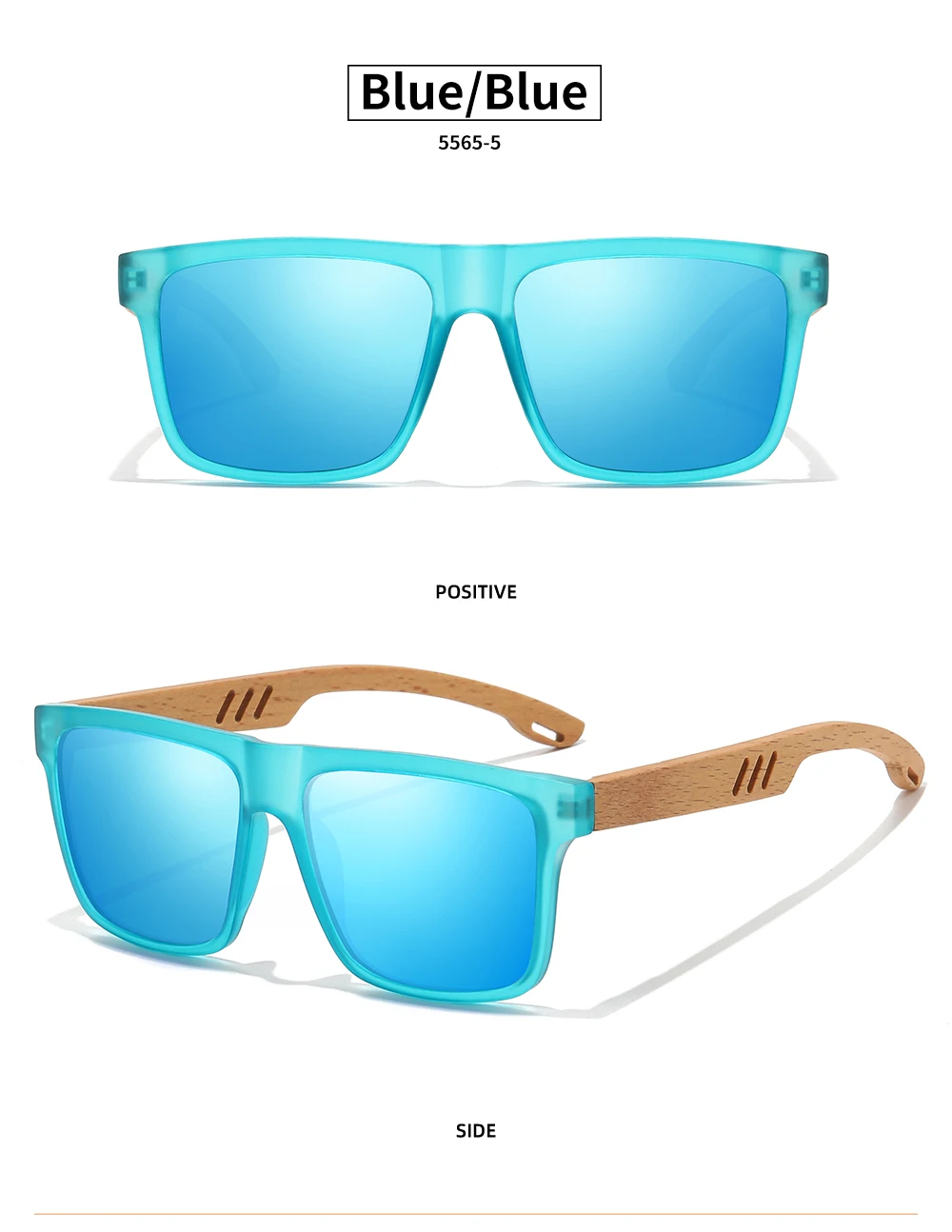 GM Neuheiten Schwarze Holz-Polarisierte Sonnenbrille für Herren Bambus-Sonnenbrille Rote UV400-Gläser Modische Fahrsonnenbrille CartonS5565 – Detail 14