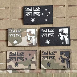 Australia Flag Reflective Patches Embroidered Military Tactical Patch Badges Applique Hook Patch For Clothes Backpack Accessorie