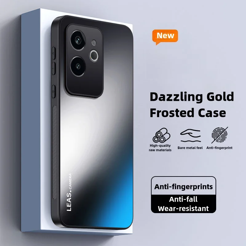 

Case for Oppo Realme GT6 Luxury Armor Shockproof AG Frosted Back Panel Lens Screen Protection Anti-fall Cover