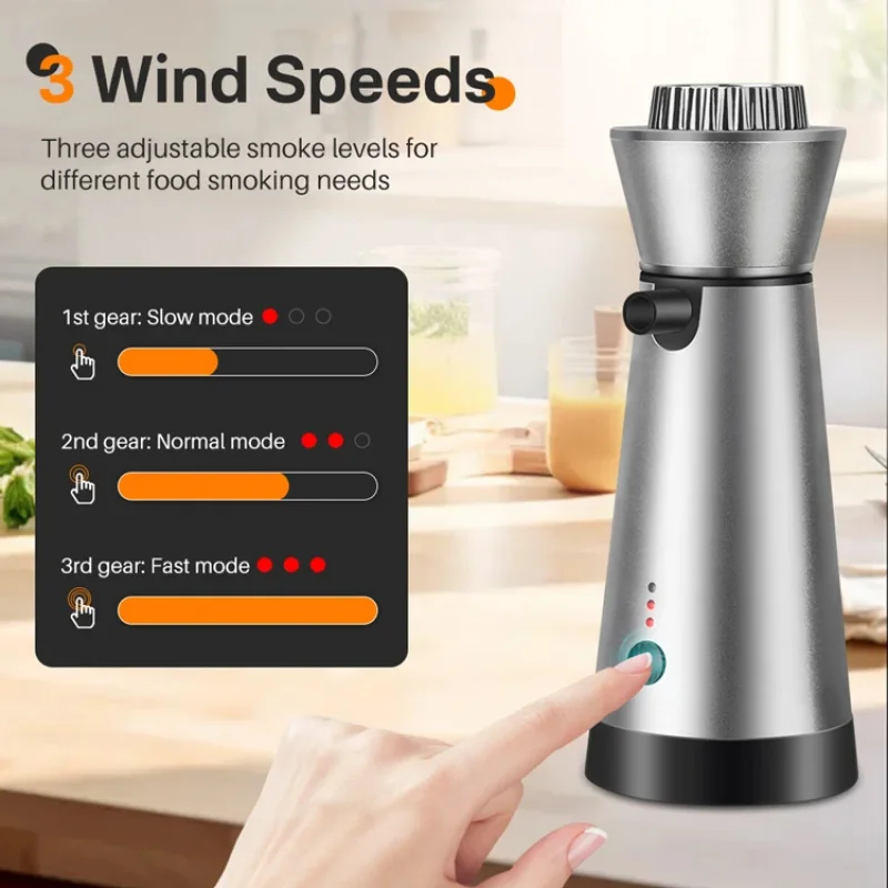 Boruit Portable Handheld Adjustable Cold Smoking Food Drink Smoke Infuser Bar Cooking Meat Barbecue Drinks