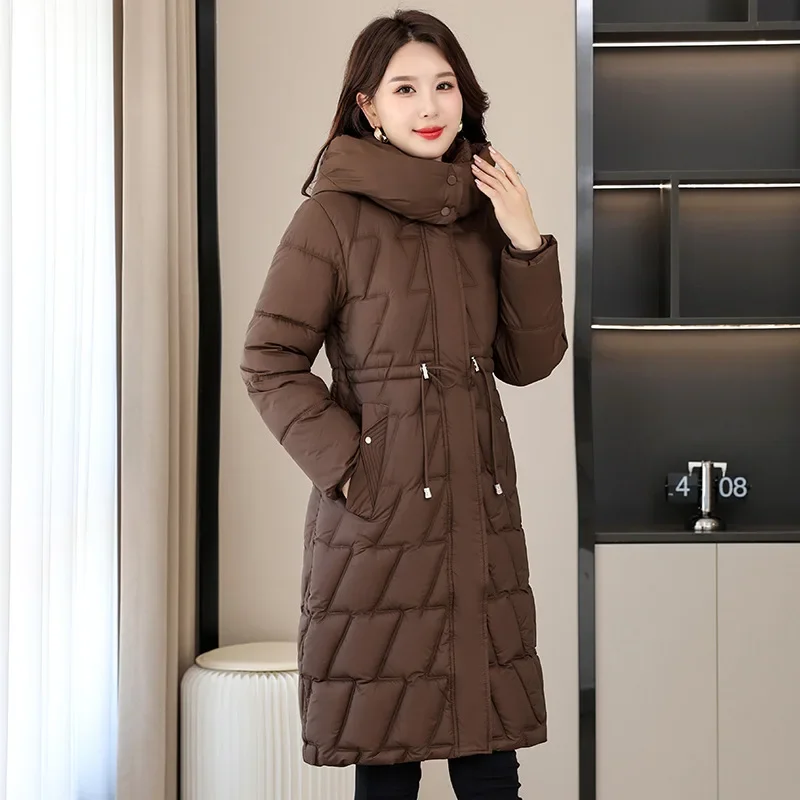 

New Winter Women Parka Hooded Jackets Thicken Warm Cotton-padded Puffer Coats Casual Long Parkas Clothes Loose Outerwear