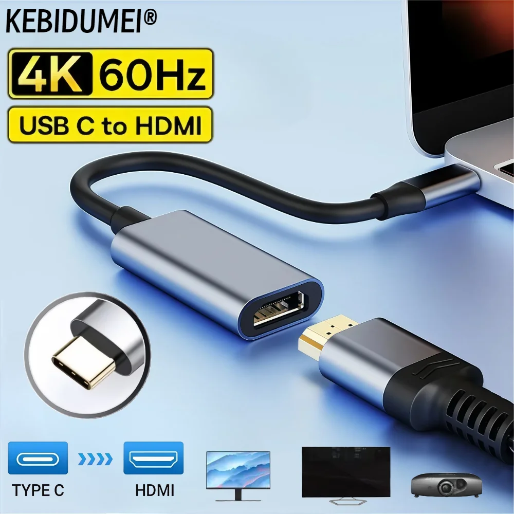 USB C To HDMI-Compatible Adapter Cable Type C 4K USB 3.1 HDTV Converter Cable For Projector PC MacBook Pro Laptop Tablet HUAWEI