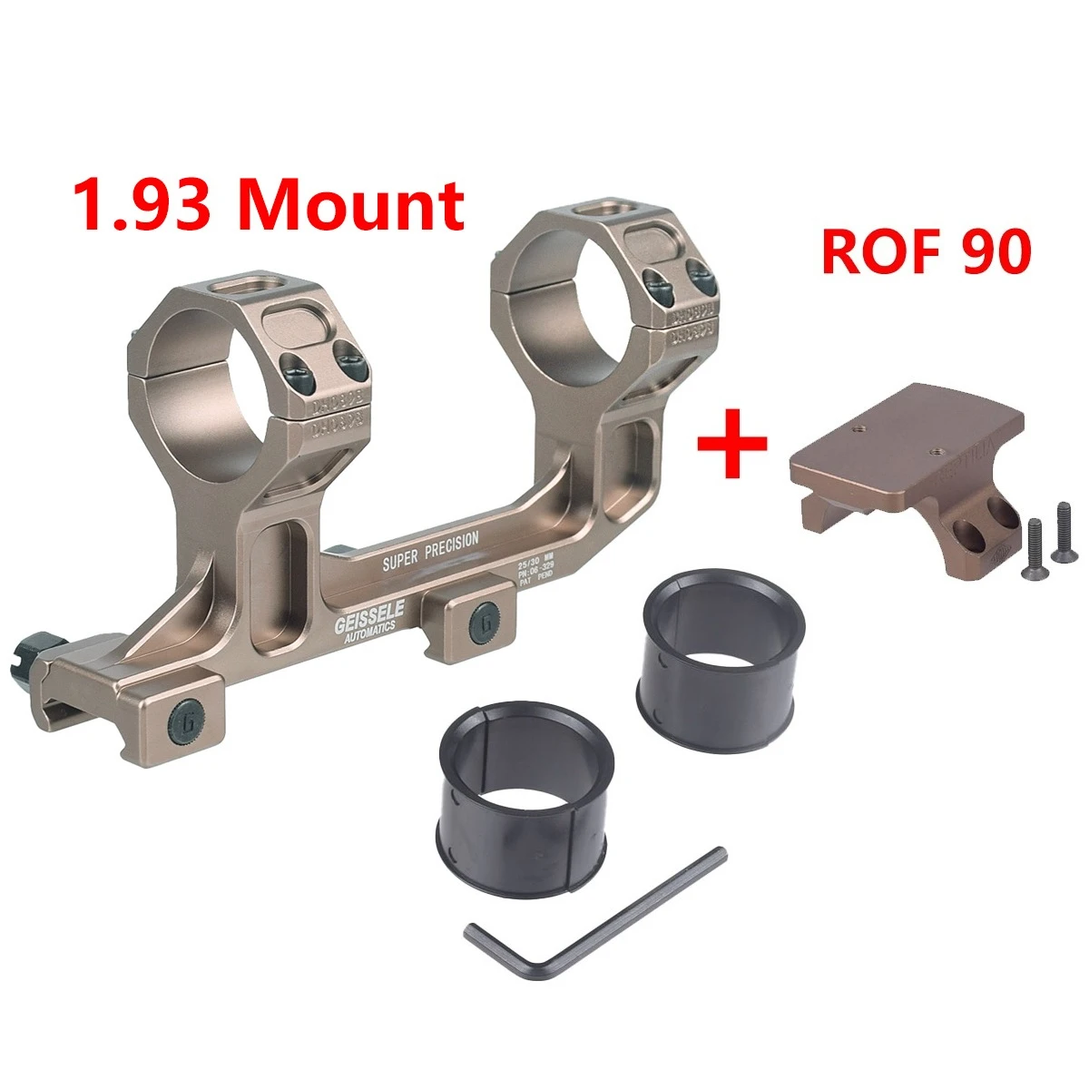 GEISSELE SUPER PRECISION AR15 Scope Mount 25.4mm 30mm Rings Reptilia 30mm ROF-45 ROF-90 For RMR SRO Red Dot Sight Mount image 3