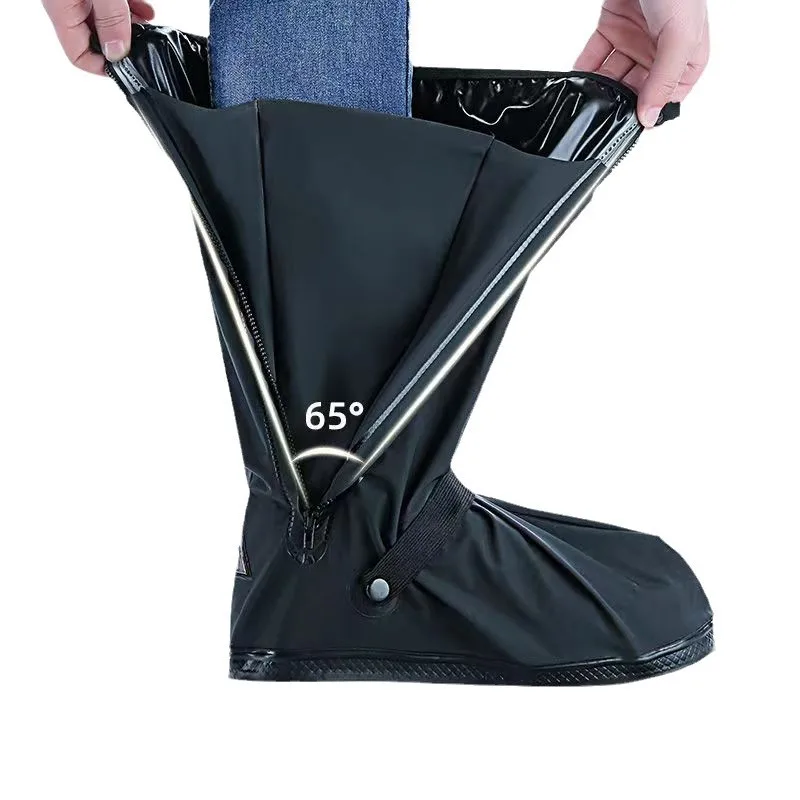 1Pair Rain Boots High tube Shoe Cover 42cm Tall durable Waterproof shoe protector Thick non-slip outdoor shoe cover image 5