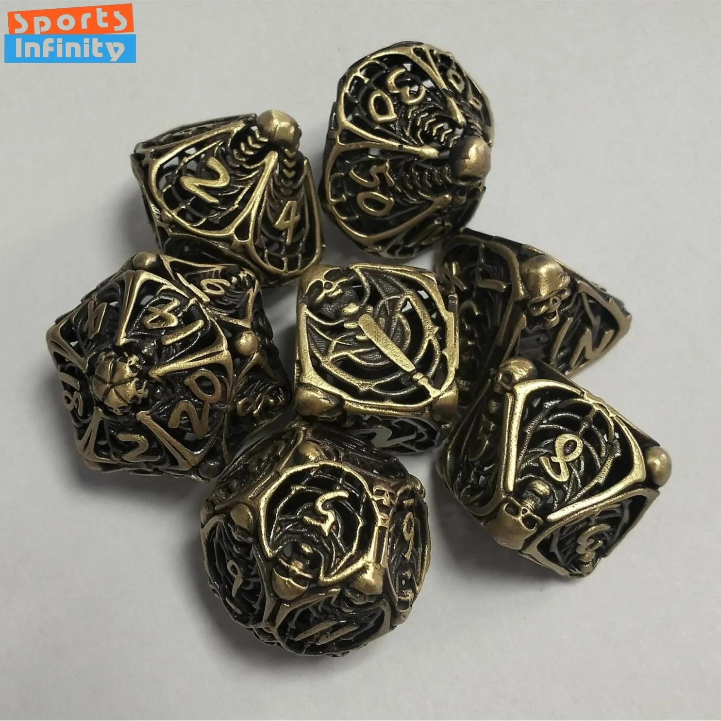 7 قطعة/المجموعة المعادن جوفاء الرقمية مجموعة نرد DND متعدد السطوح مجلس لعبة تشغيل مجموعة RPG COC النرد الترفيه عدد النرد عدة