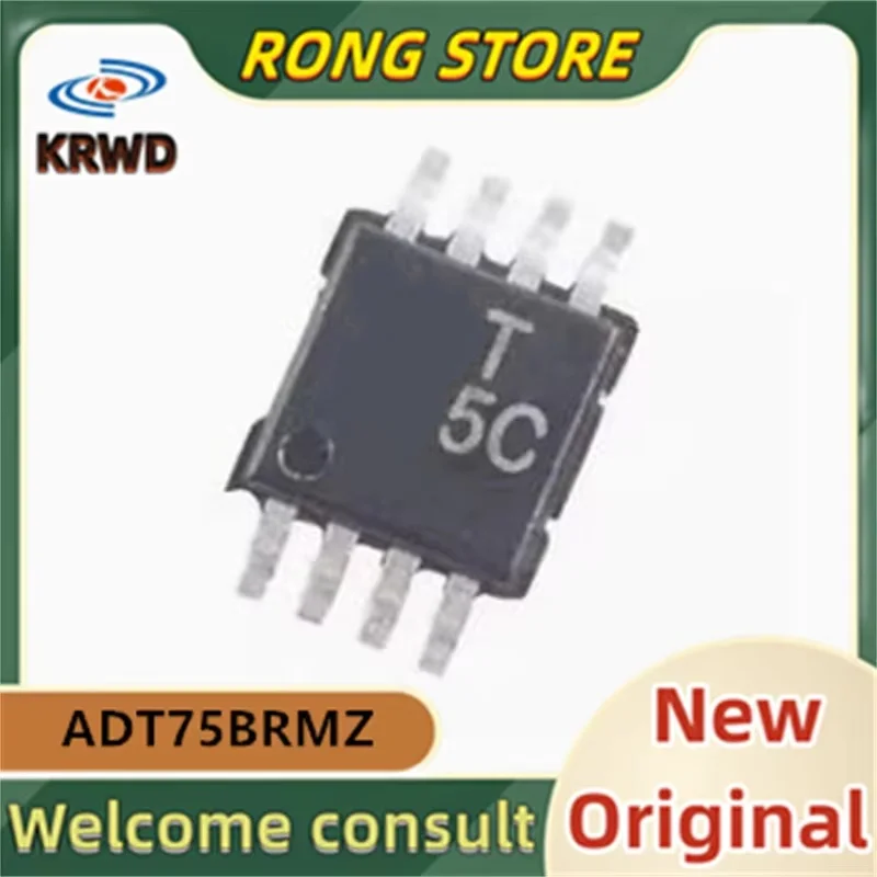 (5PCS）T5C ADT75B ADT75BRMZ ADT75BRMZ-REEL7 MSOP8  New and Original Chip IC