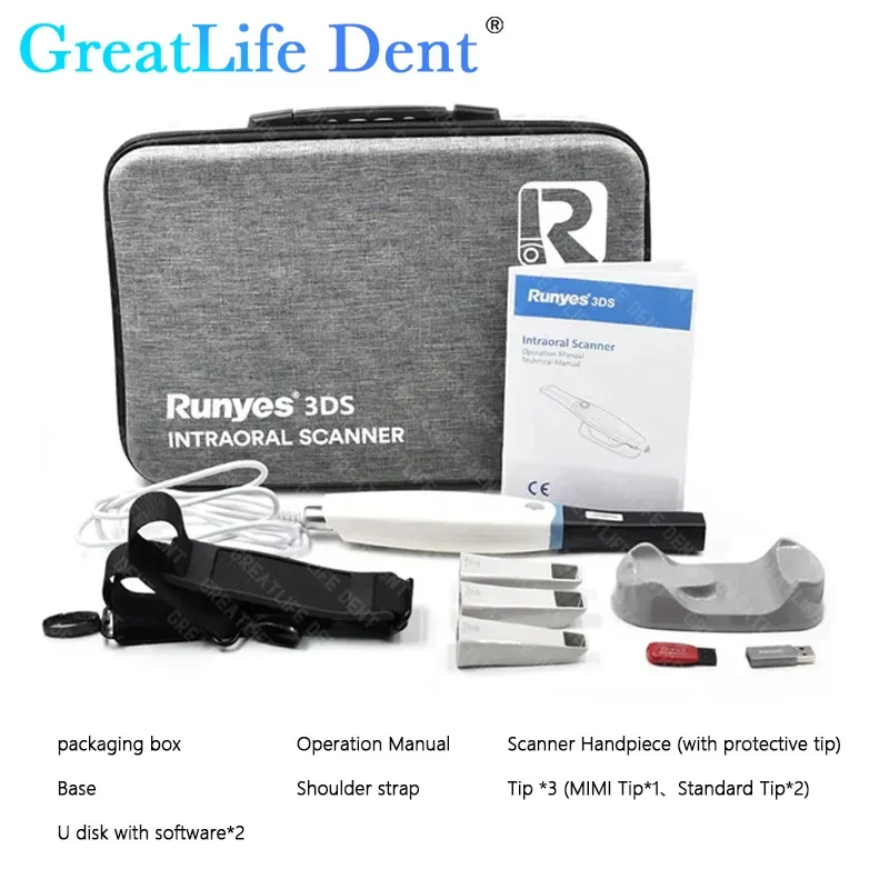 GreatLife Dent Dental 3D Scanner Version 3.0 Pro Runyes Digital 3D Oral Scanner For Dental Implant Orthodontic Teeth Model