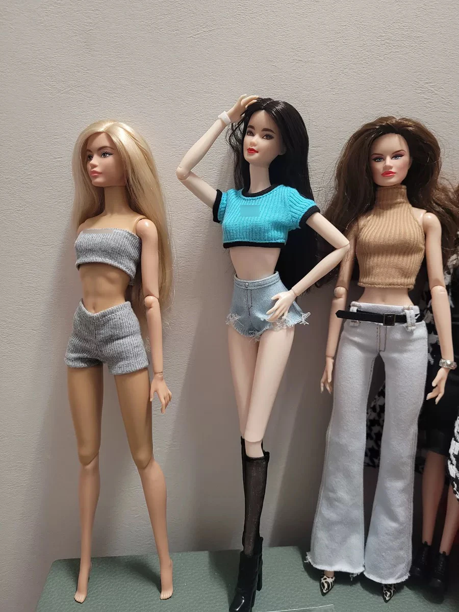 30cm Doll Clothing Accessories Spice Girls Y2K Fashion Simple Short Knitted Top For 1/6 Supermodel Doll Daily Wear DIY Dress Up