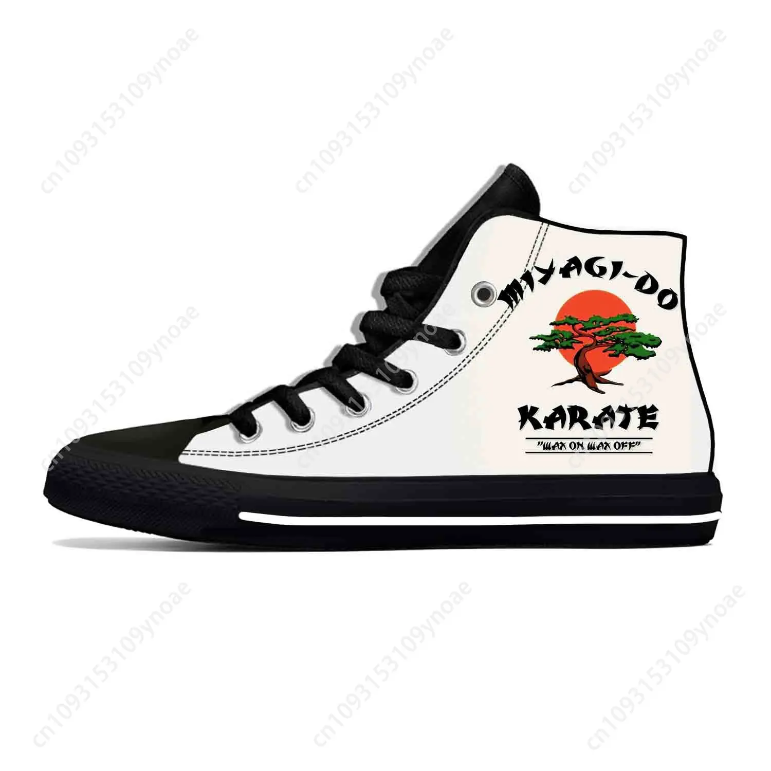 Kai miyagi do karate japonês kung fu cobra engraçado sapatos de pano casuais alta superior leve respirável impressão 3d tênis das mulheres dos homens