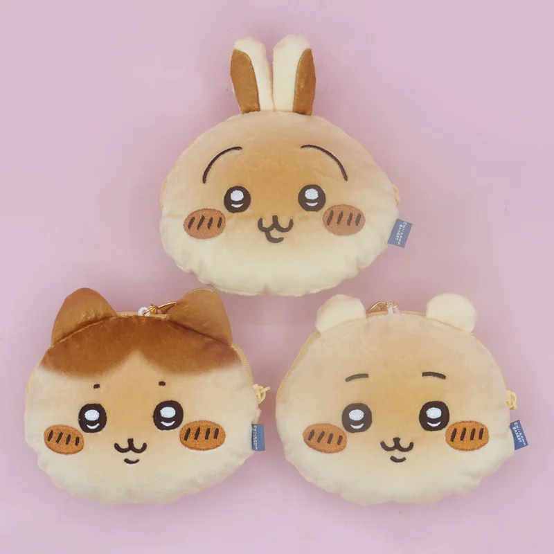 Monedero de Peluche Chiikawa Taiyaki Dorayaki, Bolsa con Cremallera de Anime Japonés, Bolsa Suave y Esponjosa, Amuleto Coleccionable, Cartera de Anime, Regalo