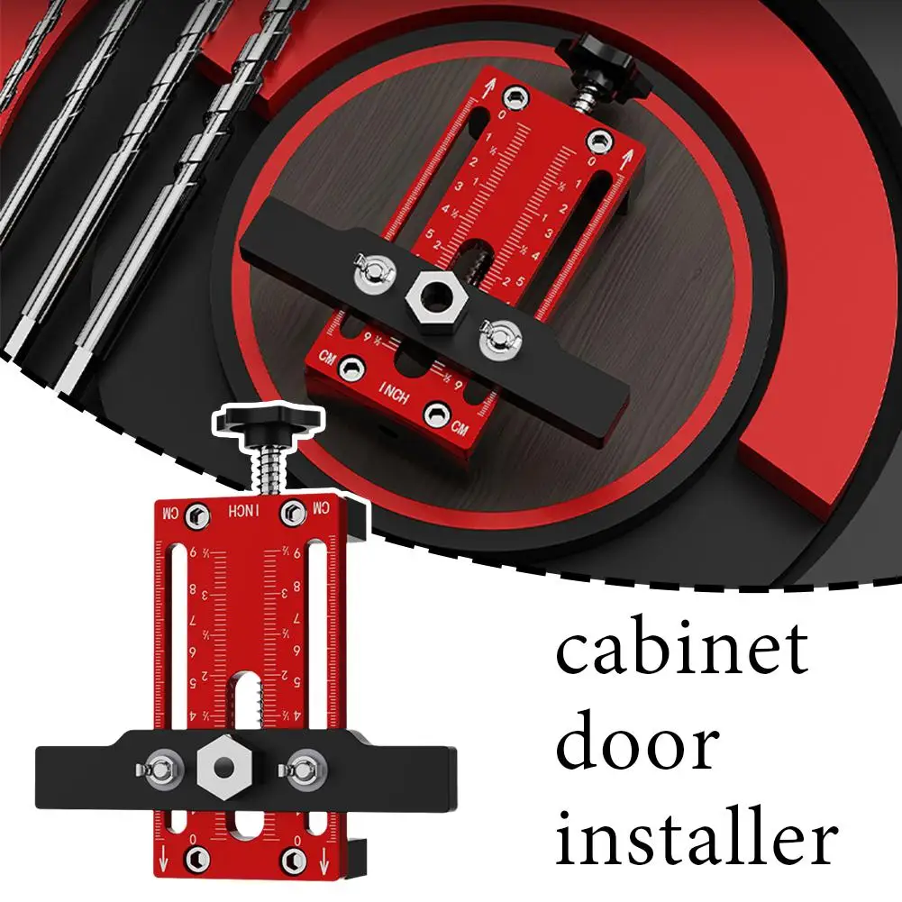 

Upgraded Cabinet Door Mounting Jig Locator With Support Measurement Arm&clamp Aluminum Alloy Precise B0y6