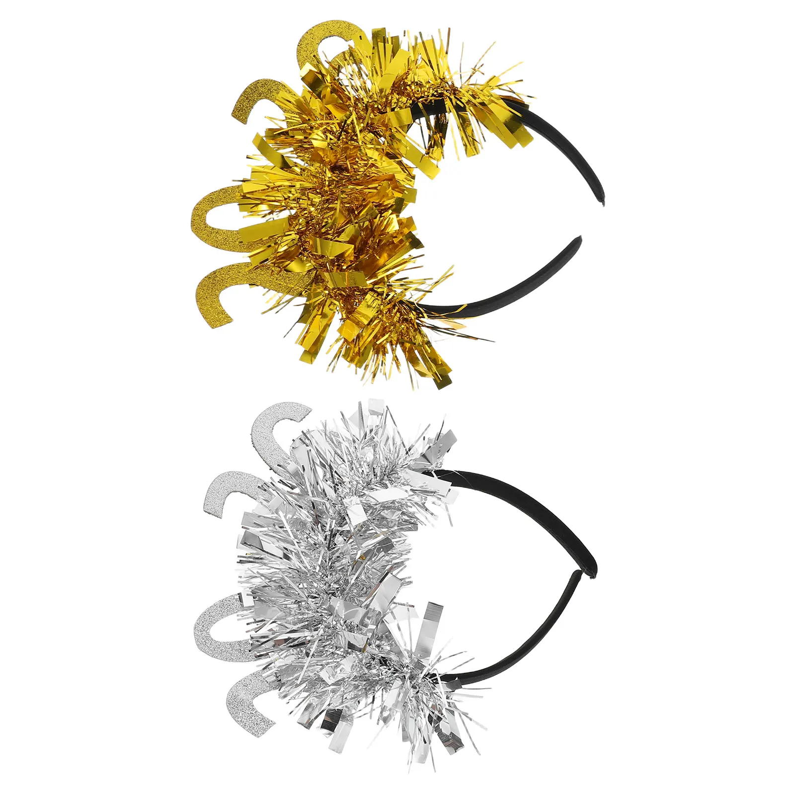 

2 Pcs 2026 Headband New Year Happy Gold Hairbands Hat Accessories The Pet Miss Crown for Women Headbands Years