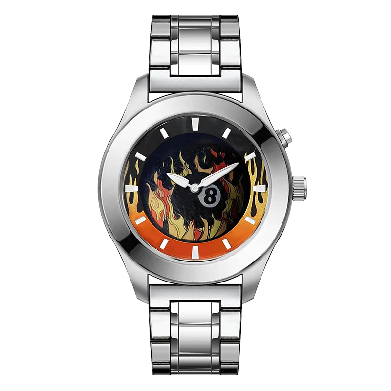 Retro Millennium Watch with Dynamic Flame Dial Unique Creative Quartz Wristwatch with Stainless Steel Strap Square Case 2026 Pre