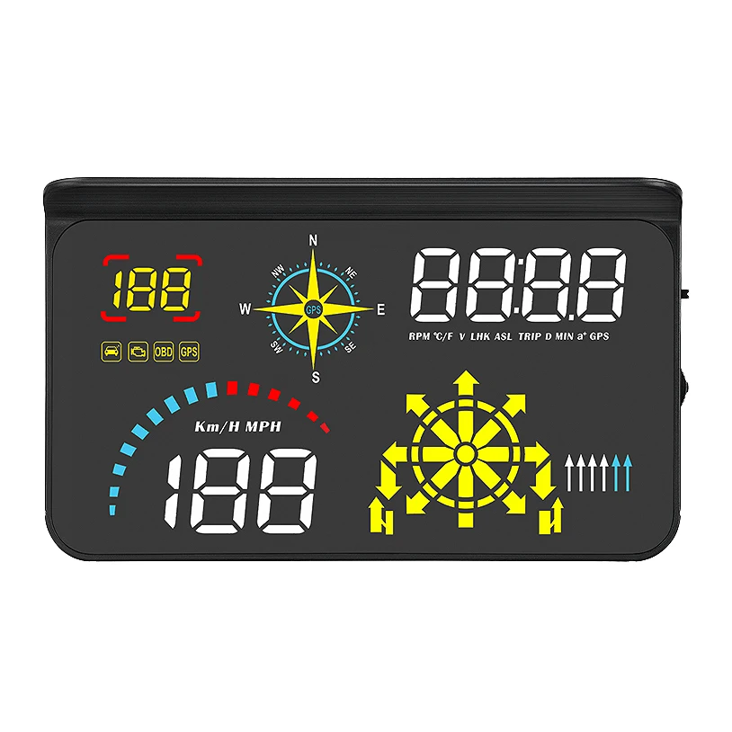 

Q10 Windshield Projector OBD2 Scanner with Live Navigation GPS HUD Speed Fuel Consumption Car Speedometer Projection