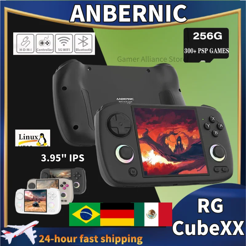 

ANBERNIC RG CUBEXX RGCUBEXX Retro Handheld Games Console Video Game Consoles 3.95 Inch IPS Screen Linux System PSP Game NEW HD