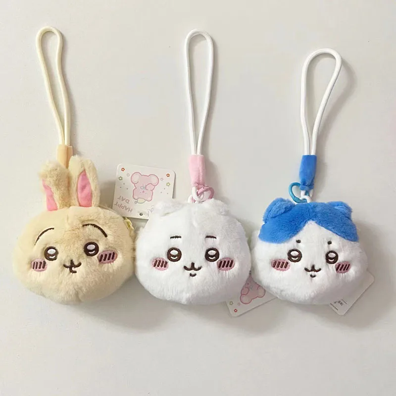 Cartoon Chiikawa portachiavi portamonete Cute Kawaii Anime peluche Cosplay Sanrio Cinnamoroll borsa di immagazzinaggio di grande capacità regali per ragazze