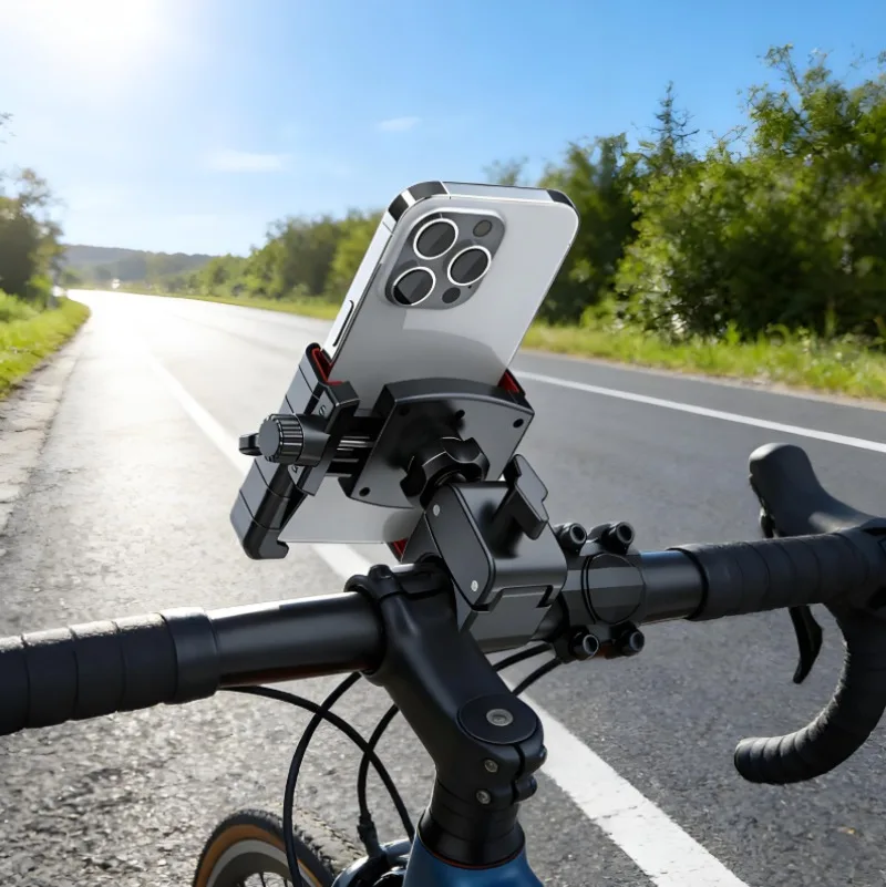 360 ° تدوير دراجة نارية الهاتف جبل لا كتلة الكاميرا بولي TPU الاهتزاز المرطب الدراجة الهاتف جبل المقود دراجة نارية الملحقات