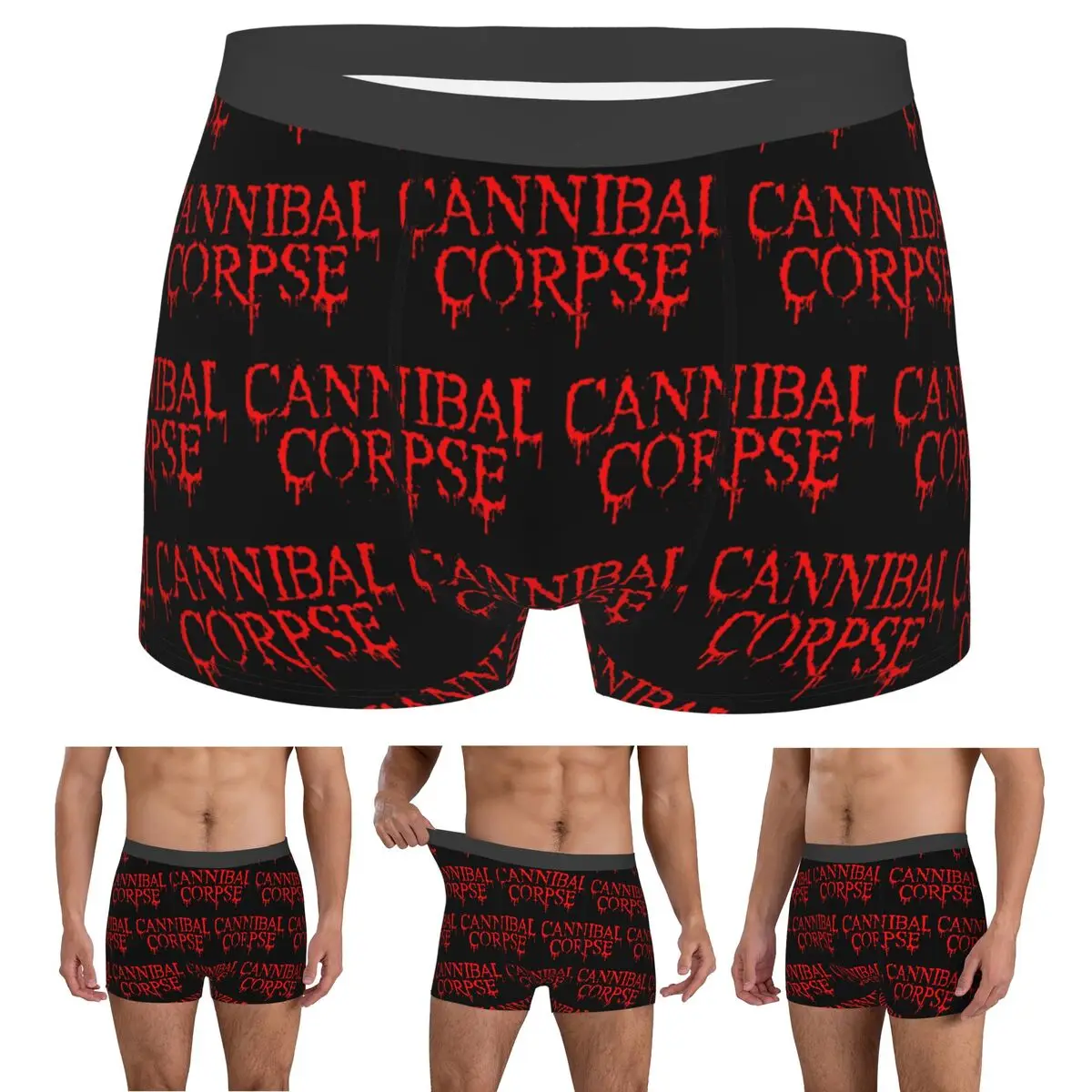 Boxer Underpants Shorts Cannibal Corpse Death Metal Band Panties Men's Ventilate Underwear for Homme Man Boyfriend Gift