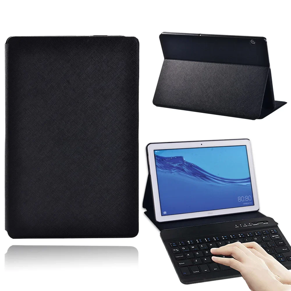 

Tablet Case for Huawei MediaPad T5 10 Leather Dustpoor Protective Cover + Wireless Keyboard Bluetooth Keyboard + Free Stylus