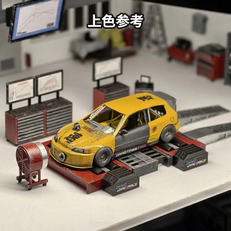 1/64hp machine white mold with water sticker,adjustable wheelbase,garage restoration miniature model scene 3d printed white mold