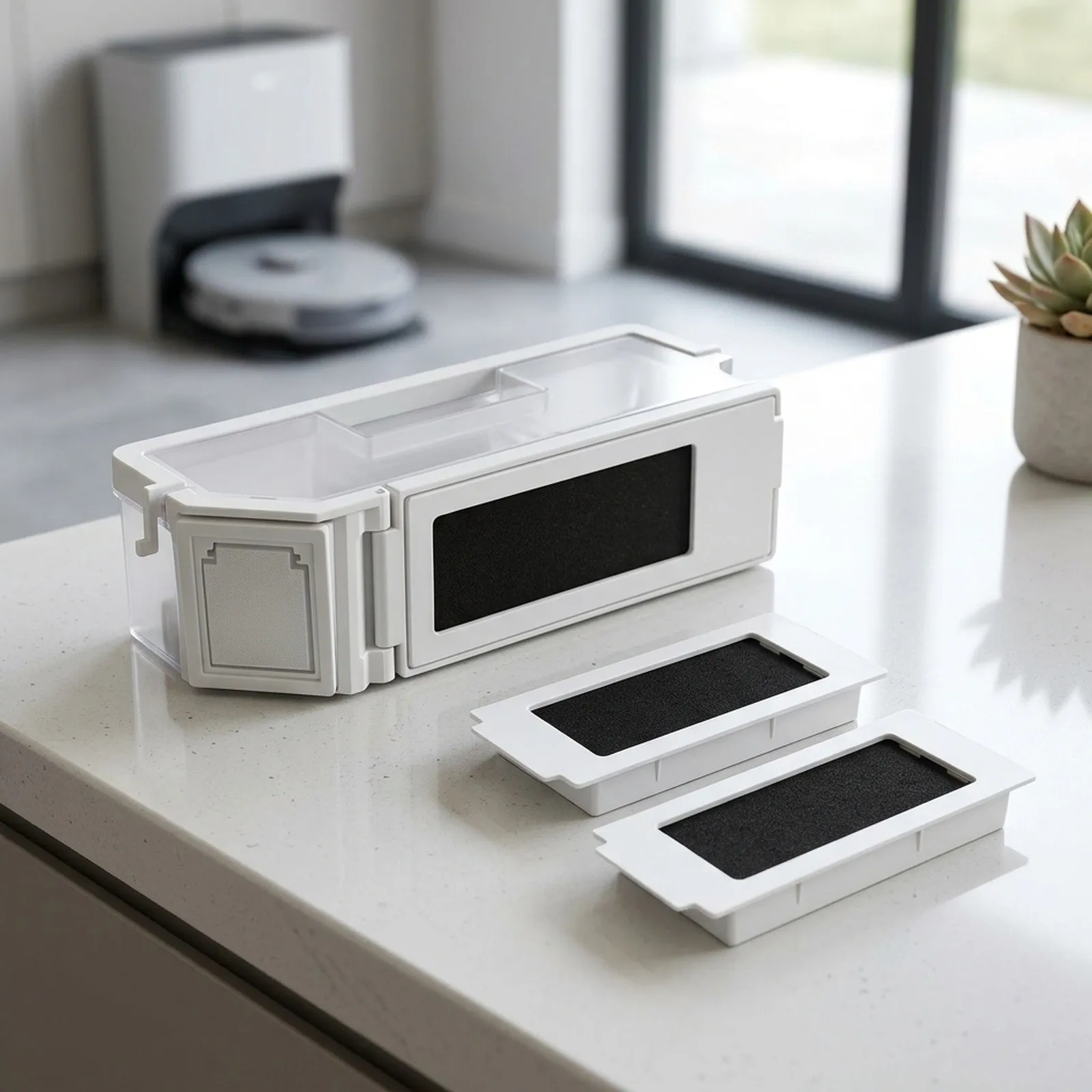 Compatible Dustbin For Ecovacs Advanced Filtration Advanced Filtration As Shown Robot Vacuum Dustbin Captures Fine Particles