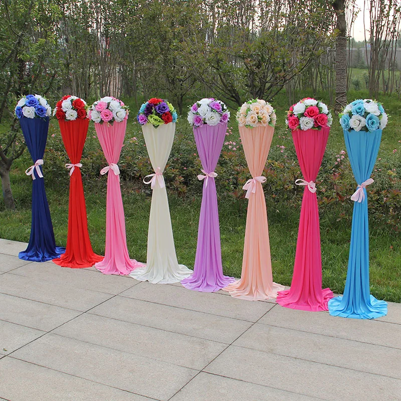 

Wedding Decoration Artificial Flower Ball Rack Welcome Column Mall Opening Guide Road Lead Introduction Party Props 10Pcs