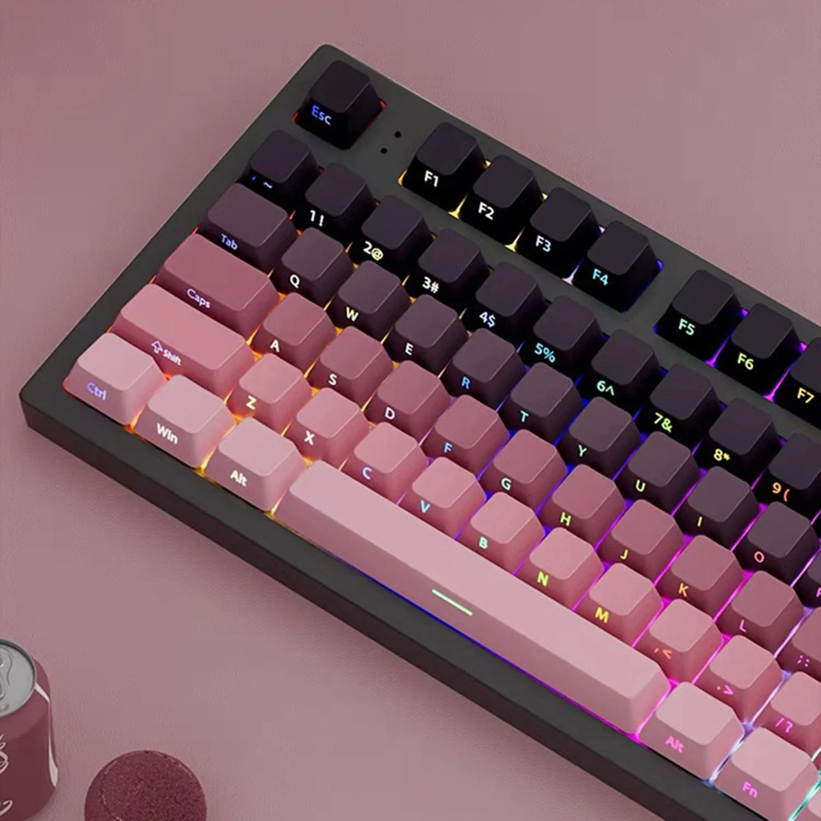 Super New Gradient Keycaps Side Printed Shine Through PBT Double Shot OEM Profile for MX Switches Gaming Keyboard 130+key caps