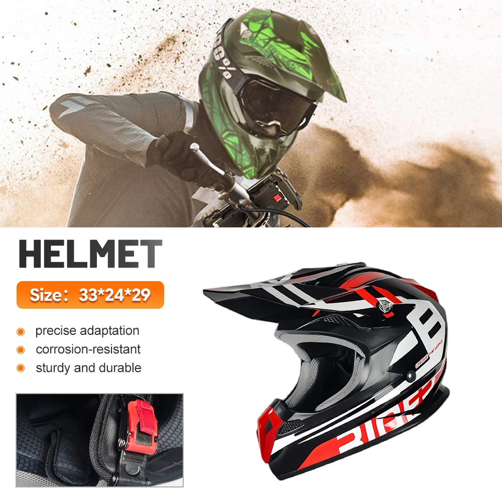 Motocross Helmet (Rally/Downhill Full-Face) with Goggles – Suitable for Men, Women, and Children; All-Season Use