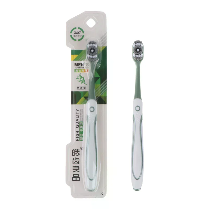 /ACR/Whiten Tooth Super Hard Bristles Cross Remove Tongue Plaque Bacteria Stains Dental Oral Care Toothbrush